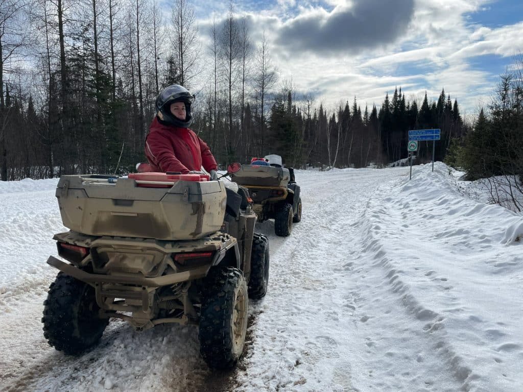 Winter ATV riding in the Upper Laurentians 